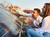Family with a solar panel